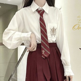 尺呎间 JK制服 西式制服 女士刺绣长袖衬衫 白色