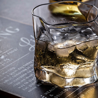 森高派 TM6X 威士忌酒杯+不锈钢冰粒 不规则款 275ml*6+8粒 透明