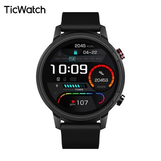 TicWatch GTA智能体温手表 长续航运动户外 跑步游泳防水血氧心率监测多功能手环男女 黑色