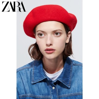 ZARA 冬季新款 女装 羊毛贝雷帽 03739214600  红色   S-M (57 cm)