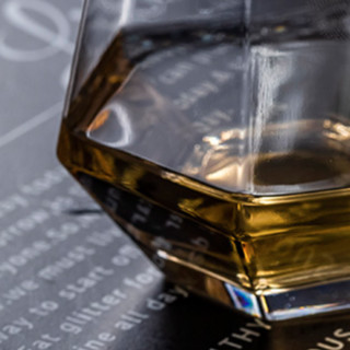 森高派 TM6X 威士忌酒杯+不锈钢冰粒 六棱款 300ml*2+4粒 金边