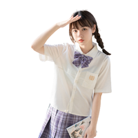 啦啦酱 水菱小姐 JK制服 西式制服 女士短袖衬衫 JK275 白色 S