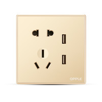 OPPLE 欧普照明 K05系列 USB五孔插座 金色
