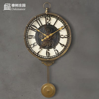 橡树庄园2021挂钟家用十大品牌挂表现代时钟客厅时尚装饰复古钟表