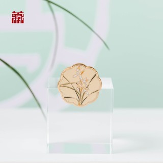 广东省博物馆 百花图徽章玉兰花胸针配饰领 扣包两用