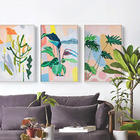 星川抽象装饰画客厅沙发背景墙壁色块玄关挂画北欧现代 卡勒植物
