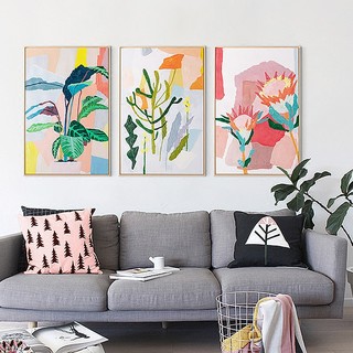 星川抽象装饰画客厅沙发背景墙壁色块玄关挂画北欧现代 卡勒植物
