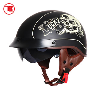 美国TORC摩托车头盔安全帽复古机车半盔踏板车太子盔瓢盔夏季男女