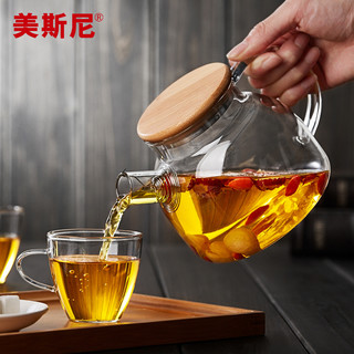 加厚玻璃茶壶花茶泡茶壶耐高温烧水玻璃壶透明大容量水壶煮果茶壶