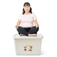 收纳箱塑料装衣服零食玩具被子整理箱特大号家用有盖储物箱三件套