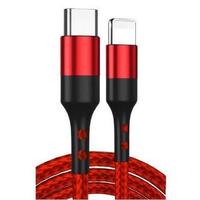 Snax 希诺仕 Type-C转Lightning 18W 数据线 尼龙编织 1.0m 红色