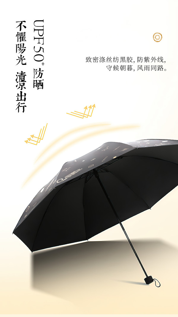 良渚博物院 天堂伞新晴雨伞 刻画符文化文创太阳伞