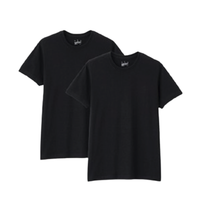 MUJI 無印良品 男士圆领短袖T恤套装 FAA04C1S 2件装 黑色 XL