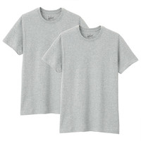 MUJI 無印良品 男士圆领短袖T恤套装 FAA04C1S 2件装 灰色 XL
