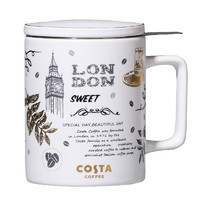 COSTA COFFEE 咖世家咖啡 T-MUG 陶瓷茶杯 355ml 咖啡简史白