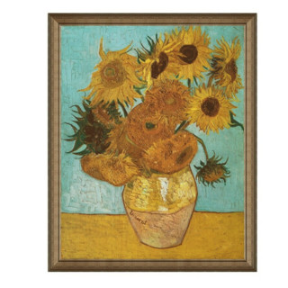 雅昌 文森特·威廉·梵高《向日葵》92x114cm 油画布 典雅栗实木框