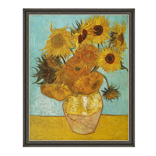 雅昌 文森特·威廉·梵高《向日葵》92x114cm 油画布 爵士黑实木框