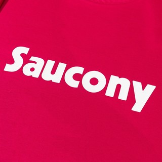 Saucony索康尼 男女款潮流休闲运动上衣套头卫衣简约logo印花卫衣男380029110902 深玫红-059 S
