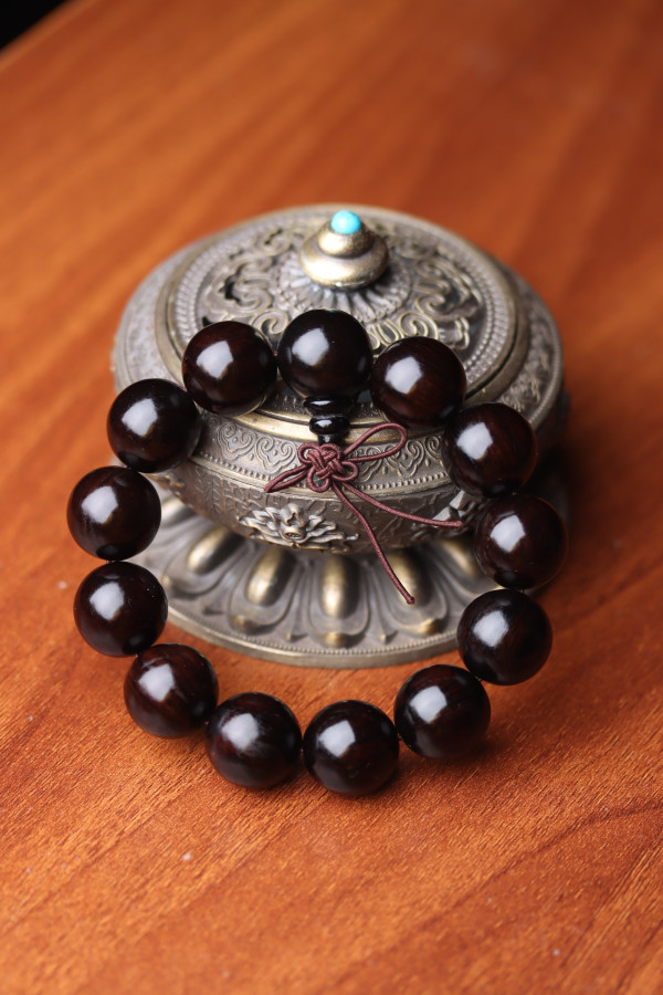 天然黑檀木18佛珠手串