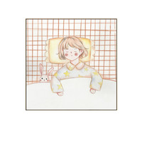 海龙红 蒋佩佩《好好睡觉》65x65cm 油画布 金色PS框