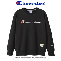 Champion 冠军秋冬季运动卫衣男士套头圆领长袖刺绣宽松男女同款卫衣外套