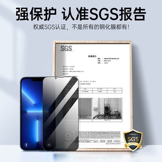 PISEN 品胜 苹果13/13Pro防窥钢化膜 iPhone13/13Pro防窥高清手机膜防偷看防爆防摔抗指纹防窥膜 2片装