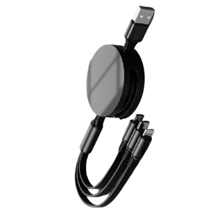 BOSIQI 柏斯奇 明镜款 Lightning/Micro USB/Type-C 5A 数据线 TPE 1.2m 黑色