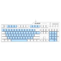 AJAZZ 黑爵 AK36 104键 有线机械键盘 白蓝 国产青轴 单光