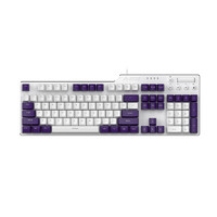 AJAZZ 黑爵 AK36 104键 有线机械键盘 紫白 国产青轴 单光