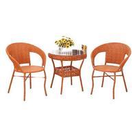 京好家具 A79 简式藤桌+椅子*3 橙色