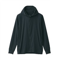 MUJI 無印良品 男士拉链连帽夹克 ABR02A0S 黑色 M