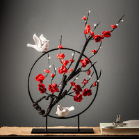 RLOPAY 电视柜日式花器简约现代摆件新中式禅意桌子花瓶客厅插花干花装饰