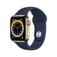  Apple 苹果 Watch Series 6智能手表 GPS 蜂窝款  44毫米金色不锈钢表壳 深海军蓝色运动型表带MJXN3CH/A　