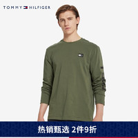 TOMMY HILFIGER 男装纯棉长袖T恤MW0MW15733 军绿色MSH