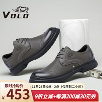 VOLO 犀牛（VOLO）男鞋商务休闲皮鞋时尚透气舒适鞋子男 灰色 155205152D 39