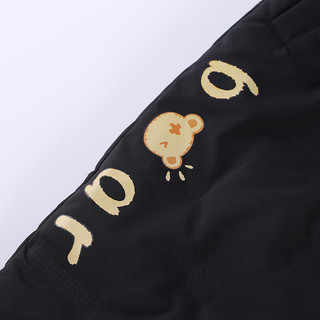 GOLDFARM 高梵 E3210238A 男童羽绒裤 小熊图案款 黑色 120cm