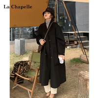 La Chapelle 韩版宽松小个子双面呢羊毛大衣女中长款气质毛呢外女