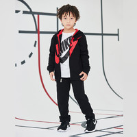 NIKE 耐克 Nike 耐克小童装男童外套长裤2件套2021春秋儿童运动卫衣套装110-130 正黑色 120(6)