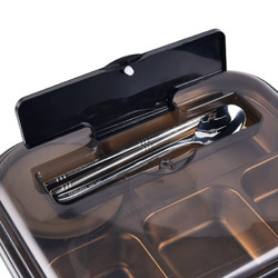 TAFUCO 泰福高 饭盒+便捷包 304不锈钢分格餐盘 5格 2.4L 含汤碗