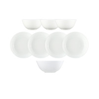 Luminarc 乐美雅 白玉玻璃餐具套装 8件套 祥云浮雕