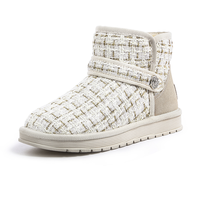 CAMEL 骆驼 女士短筒雪地靴 A14502655 米白色 35