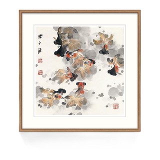 ZEN'S BAMBOO 橙舍 陈永锵《畅游》60x60cm 宣纸 胡桃色实木框