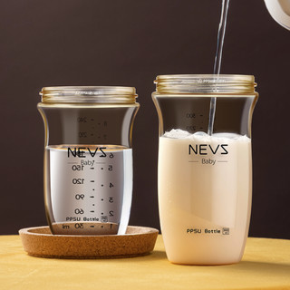 NEVS 大容量新生婴儿吸管奶瓶防胀气鸭嘴喝