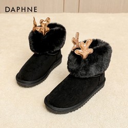 DAPHNE 达芙妮 女士短毛绒保暖雪地靴