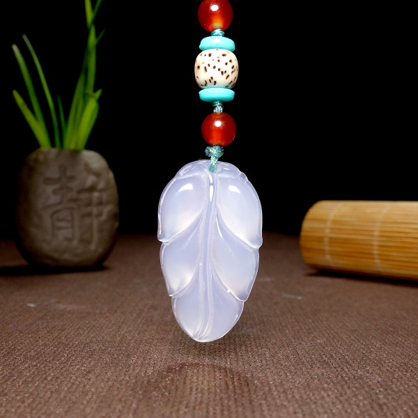 高冰玉髓金枝玉叶挂件