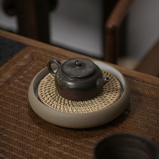SUYI 素以 日式粗陶汝窑壶承干泡台储水茶具配件