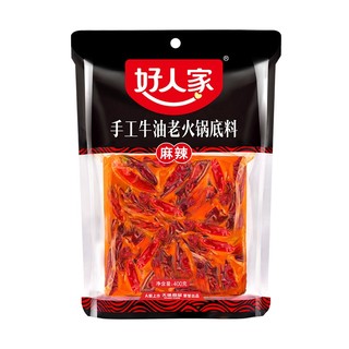 移动端、京东百亿补贴：TEWAY FOOD 好人家 手工牛油老火锅底料 400g（限购3件）