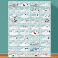 爽居 透明鞋盒子篮球收纳盒侧开款防尘防潮鞋柜简易鞋架加厚收纳箱大号塑料整理箱 透明款（35-46码）【钜惠装买6送6 共12个装