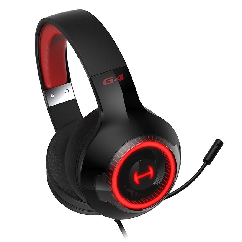 EDIFIER 漫步者 G4幻彩版 耳罩式头戴式主动降噪有线耳机 黑红色 USB-A