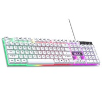 GESOBYTE 吉选 G11 104键 有线薄膜键盘 白色 RGB